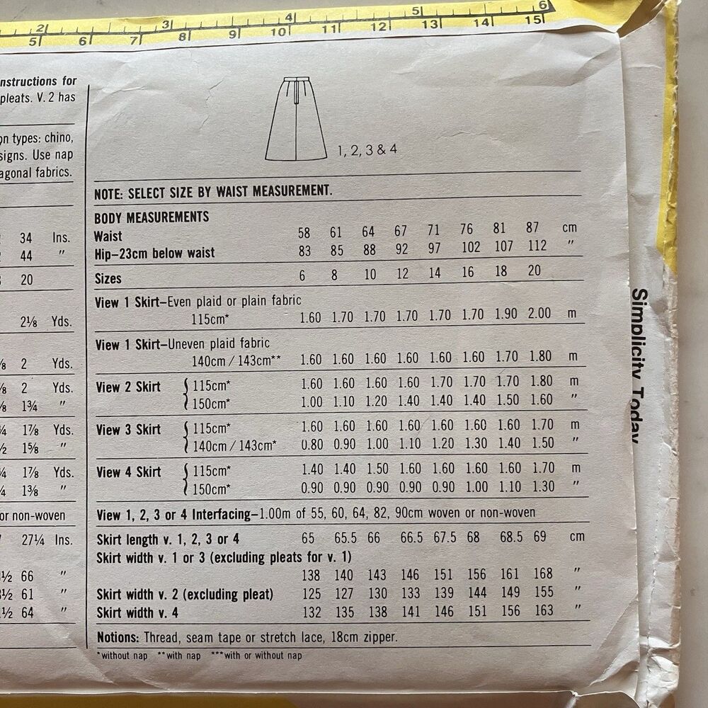 Vintage Simplicity Pattern 6359 Women’s Skirt Size 16 Waist 30” Uncut 1983 - Picture 6 of 7